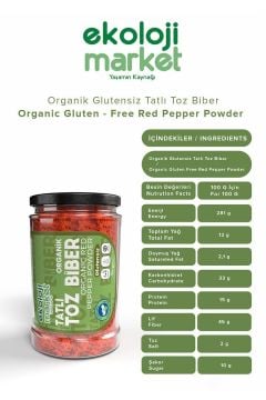 Organik Glutensiz Kavanoz Toz Biber- Tatlı 70 gr